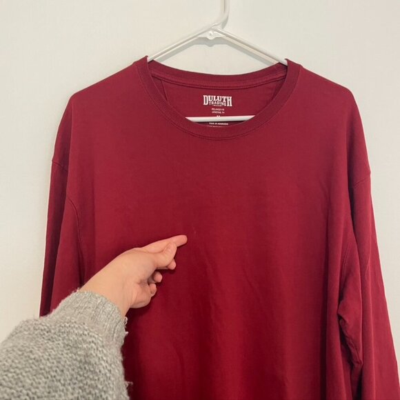 DULUTH TRADING CO COMPANY Mens Longtail T Relaxed Fit Long Sleeve T-Shirt Red M - Picture 11 of 11